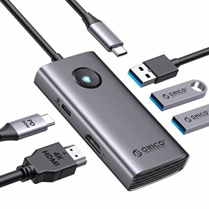 ORICO USB C ハブ 5-in-1 USB3.0 5Gbpsデータ転送 4K@30Hz HDMI出力 60W PD充電 2*USB2.0 usb ハブ ドッキングステーション セルフパワー