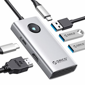 ORICO USB C ハブ 5-in-1 USB3.0 5Gbpsデータ転送 4K@30Hz HDMI出力 60W PD充電 2*USB2.0 usb ハブ セルフパワー/バスパワー両対応 MacBo