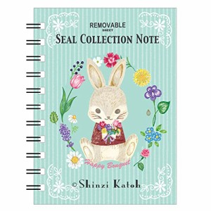 シール堂 日本製 剥がしやすい シール帳 Shinzi Katoh うさぎ A6サイズ 40ページ ks-sb-10020