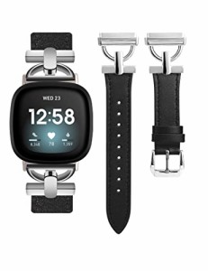 Fitbit Versa4/Versa3 バンド/Fitbit Sense2/Senseバンド 本革 レザーバンド フィットビット Sense/Versa 全シリーズ対応 レディース 女