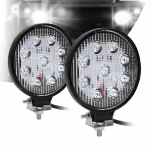 ALPHA RIDER 作業灯 LED ワークライト 27W バックライト 2個セット LED投光器 12/24V兼用 LEDライトバー 汎用 IP65防水 丸形 広角 夜間作