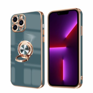 i Phone 13 Pro ケース リング付き アイフォン13Pro リング カバー 全面保護 スマホケース TPU 耐衝撃 スタンド機能 車載スタンド対応 ス