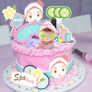 ［LaVenty］スパのケーキトッパー 誕生日ケーキデコレーション 豪華SPAパーティーケーキ飾り 飾り付け 美容ケーキトッパー SPAパーティー