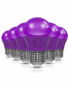 ORALUCE パープル LED電球 カラー電球 E26口金 40W相当 5W 450lm 220度広配光 高演色 装飾電球 密閉器具対応 調光不可 小型電球 PSE認証6