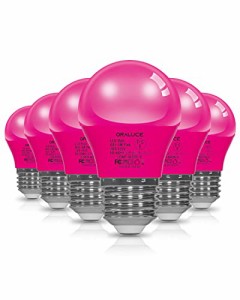 ORALUCE ピンク LED電球 カラー電球 E26口金 40W相当 5W 450lm 220度広配光 高演色 装飾電球 密閉器具対応 調光不可 小型電球 PSE認証 6