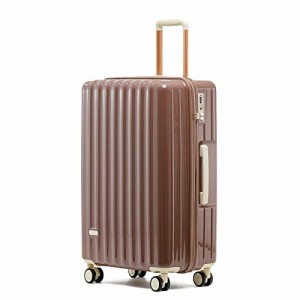 タビトラ スーツケース キャリーケース ファスナーフレーム 機内持込 TSAロック 旅行  軽量 8輪 コーヒー色 XLサイズ