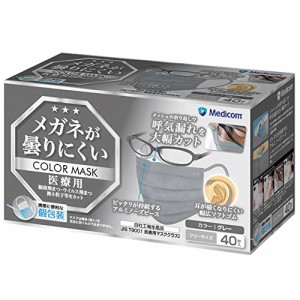 メディコムジャパン メガネが曇りにくいマスク 40枚入 グレー JMK200698