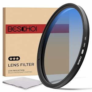 Beschoi 62mm PLフィルター 円偏光フィルター HD光学ガラス 30層ナノコーティング偏光フィルム コントラスト強調 反射除去 グレア低減 超