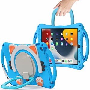 可愛い猫 iPad 第10世代 ケース 360度回転 ペン収納 10.9インチ iPad 2022 360°回転スタンド ハンドストラップ ケース 手帳型 カバー お