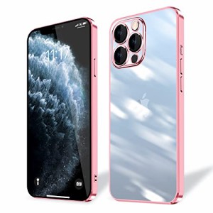 i Phone 11pro ケース 軽量 アイフォン11pro カバー スマホケース 背面クリア 周りメッキ加工 TPU バンパー 落下防止 ストラップホール付