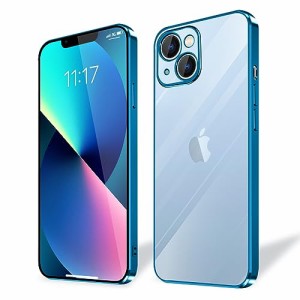 i Phone 13mini ケース 軽量 アイフォン13mini カバー スマホケース 背面クリア 周りメッキ加工 TPU バンパー 落下防止 ストラップホール