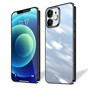 i Phone 12 ケース 耐衝撃 軽量 アイフォン12 スマホケース 背面クリア 周りメッキ加工 TPU 米軍規格 保護カバー 落下防止 ストラップホ