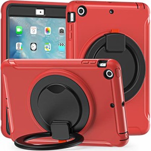 iPad Mini3 ケース Mini2 ケース Mini1 ケース リング付き 衝撃吸収 軽い 頑丈 360°回転スタンド 多方向 ハンドル付 ミニ3 ミニ2 カバー