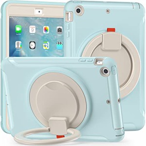 iPad Mini3 ケース Mini2 ケース Mini1 ケース リング付き 衝撃吸収 軽い 頑丈 360°回転スタンド 多方向 ハンドル付 ミニ3 ミニ2 カバー