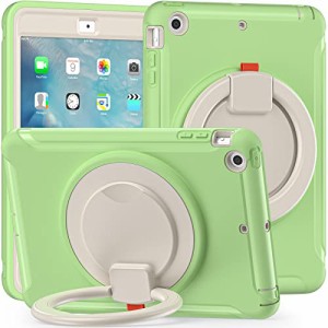 iPad Mini3 ケース Mini2 ケース Mini1 ケース リング付き 衝撃吸収 軽い 頑丈 360°回転スタンド 多方向 ハンドル付 ミニ3 ミニ2 カバー