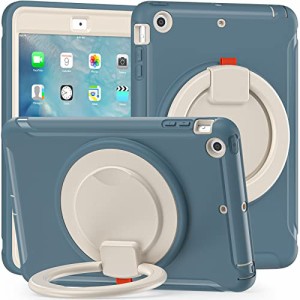 iPad Mini3 ケース Mini2 ケース Mini1 ケース リング付き 衝撃吸収 軽い 頑丈 360°回転スタンド 多方向 ハンドル付 ミニ3 ミニ2 カバー