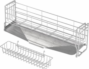 ヨシカワ 水切りラック 水切りかご 日本製 スリム 幅10×奥行47cm 2~3人用 シンクサイド 幅の広がる水切り 1306197 食器 水切り カゴ 台