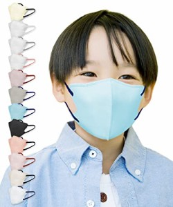 ＴＪ ＴＲＡＤ　ＪＡＰＡＮ マスク 不織布 子供用マスク 日本製 こども 立体 スポーツ (子供用10枚, スカイブルー×ネイビー)