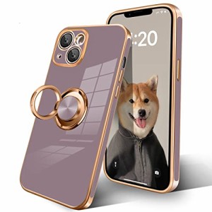 i Phone13 Mini ケース リング付き スマホケース iphone 13 mini 耐衝撃 メッキ加工 TPU 携帯カバー 車載ホルダー 360度回転 多機能 スタ