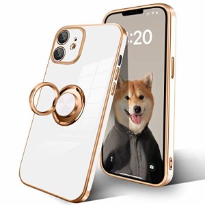 i Phone 12Mini ケース リング付き スマホケース iphone 12mini 耐衝撃 メッキ加工 TPU 携帯カバー 車載ホルダー 360度回転 多機能 スタ