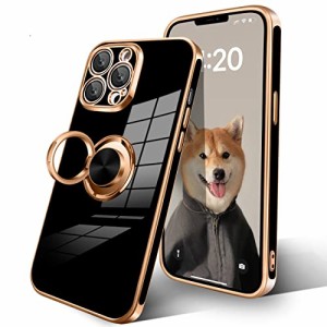 i Phone 12Pro ケース リング付き スマホケース iphone 12pro 耐衝撃 メッキ加工 TPU 携帯カバー 車載ホルダー 360度回転 多機能 スタン