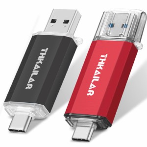 THKAILAR 64GB USBメモリ タイプC 2個セット 2in1 USB 3.0 トフラッシ