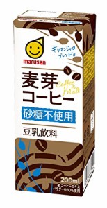 マルサン 豆乳飲料 麦芽コーヒー砂糖不使用 200ml×24本