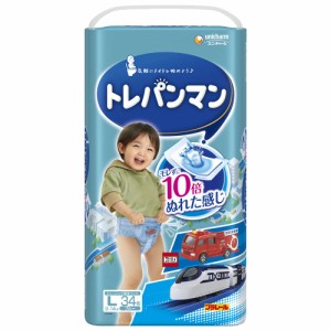 【トレーニング専用パンツ Lサイズ】トレパンマン 男の子 オムツ(9~14kg)34枚