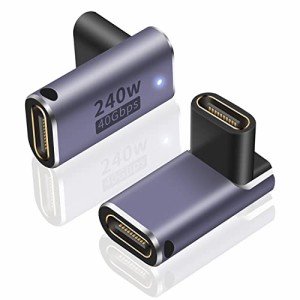 [送料無料]Poyiccot USB C メス メス 中継アダプタ L字 L型 、240W USB 