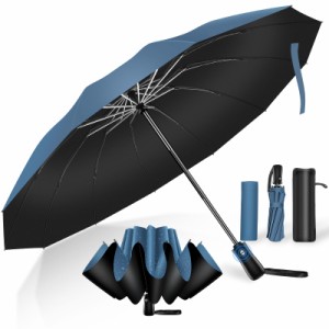【2023年12本骨 ＆ 逆折り式】折りたたみ傘 ワンタッチ 自動開閉 UPF50+ 超撥水 メンズ傘 超大サイズ 長持ち 耐強風設計 男子日傘 晴雨兼