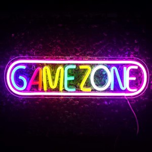 wanxing Game Zone ネオンサイン LED ネオンライト ゲームゾーン ゲーミング 装飾 ゲームルーム 子供部屋 バー 壁掛け 多色 子供ヘのギフ