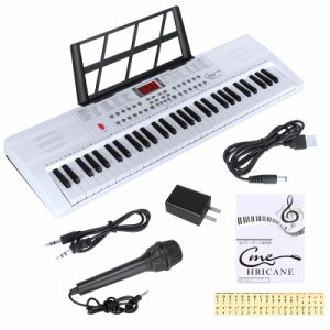 Hricane キーボード ピアノ 電子ピアノ 61鍵盤 200種類音色 200種類リズム 60曲デモ曲 LCDディスプレイ搭載 光る鍵盤 楽器 日本語パネル 