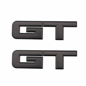 2個入り ＧＴ エンブレム 3Ｄ金属のステッカー 自動車、トラック、バン、クーペに適する トランク、側面などに貼る 車のアクセサリー (黒