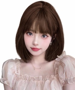 [送料無料]AISIHAIRウィッグ ボブ ショート フルウィッグ ブラウン 女性 かつら レディー