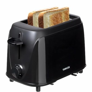 [山善] トースター ポップアップトースター 2枚焼き トースト コンパクト 一人暮らし 焼き色調節機能 6枚切 8枚切 ブラック YUE-750(B)