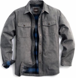 CQR ジャケット メンズ 厚手 耐久性・保温 ネルシャツ シャツジャケット パーカー チェック＆無地 スエードジャケット アウトドア キ