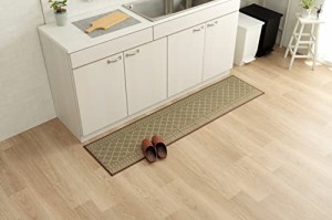 イケヒコ い草 キッチン マット kitchen mat 長方形 Ｆカラン ベージュ 約60×270cm ナチュラル シンプル 抗菌防臭効果 国産 九州産 滑り