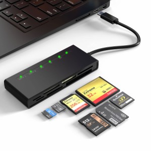 USB C SDカードリーダー、7 in 1 USB C マルチカードリーダー SD/Micro SD/CF/XD/MS/MMCカメラメモリカード用XDピクチャーカード リーダ