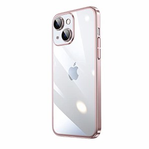 Eisuiyi i Phone 13 クリアケース メッキ ハードケース 指紋防止 汚れにくい スリム ワンピースカメラ保護 アイフォン13カバー 薄型 耐衝