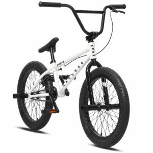 AVASTA BucchusBMX 自転車 20インチ フリースタイルBMXバイク スチール製ペグ付属 3ピースクランク初心者に最適 高炭素鋼フレーム 後U字