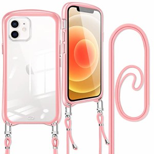 i Phone12 Pro ケース ショルダー クリア i Phone 12 カバー 肩掛け 首掛け 斜めかけ i Phone12Pro i Phone12 縄掛けケース 透明 可愛い 