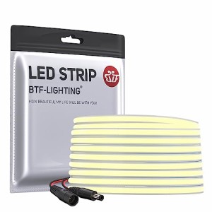 BTF-LIGHTING FCOB COB LEDテープライト USBライト 高密度 フレキシブル LEDテープライト 5M 480LEDs/m 2400LEDs/5m 昼白色 4000K 幅5mm 