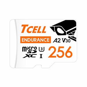 TCELL高耐久 監視カメラ用 256GB microSDXC メモリカード アダプター付き - A2、USH-I U3、V30、4K、マイクロSDカード、読み込み/書き込
