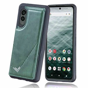 【 Viesa 】 背面カバー ケース手帳型 arrows N F-51C docomo 対応 FUJITSU ランヤード付 背面型ケース (ダルグリーン) 美しい、軽？薄 