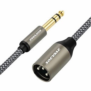 SOEYBAE TRS 6.35mm (1/4 インチ) オス to XLR オスケーブル 3M、編組 ステレオギターケーブル、に最適スピーカーコンデンサー マイク ギ