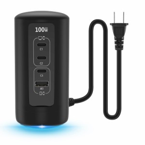 PD 充電器 100W USB-C 充電器 4ポートType C 急速充電器 GaN (窒化ガリウム)採用 USB コンセント 充電器 ノートパソコン充電器 Type-C PD