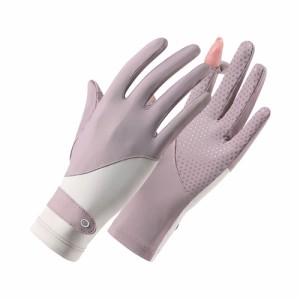 Ycytlying 手袋 レディース 夏用 UVカット グローブ UPF50+認定済・接触冷感-5℃ 両手指出し スマホ対応 サイクリンググローブ 滑り止