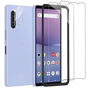 【4枚セット】Xperia 10 V ガラスフィルム*2枚 + カメラフィルム*2枚 Tobecool エクスペリア 10 V SO-52D /SOG11 保護フィルム ガイド