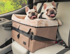 [送料無料]petsfit ペット用ドライブボックス ドライブベッド 犬 シートベルト付き 裏起毛 