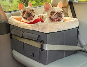 [送料無料]petsfit ペット用ドライブボックス ドライブベッド 犬 シートベルト付き 裏起毛 